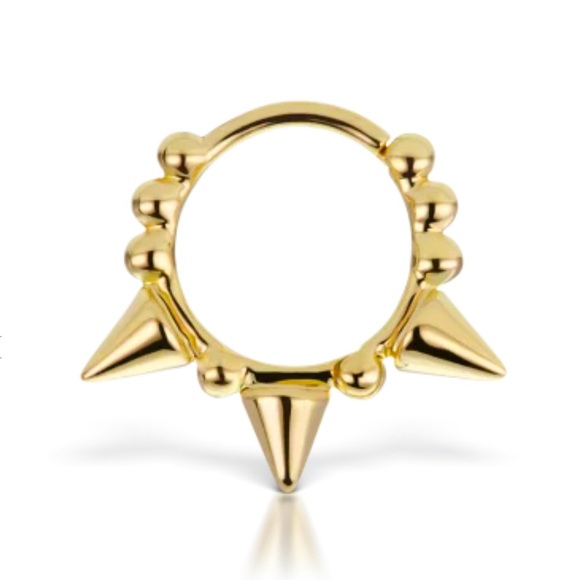 Maria Tash 8mm Granulated Triple Spike Hoop - Picture 1 of 3